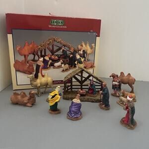 LEMAX Nativity Scene Village Collection Christmas Set of 14 Vintage 2003